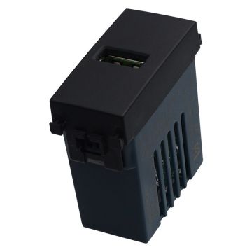 Gniazdo USB ETTROIT 5V 2.1A 1 gniazdo USB-A czarne Kompatybilne z Vimar Arke VA2401