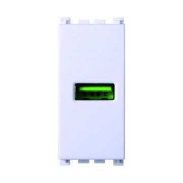 Gniazdo USB ETTROIT 5V 2.1A 1 gniazdo USB-A kolor BIAŁY Kompatybilny z Vimar Arke VA2401B