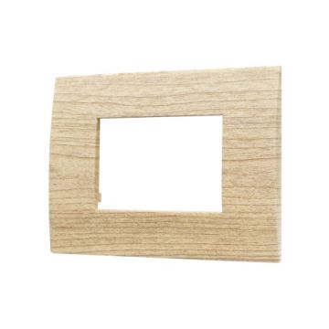ETTROIT Placca Plastica 3P Colore Legno Chiaro Serie Venus Compatibile Con Vimar Arke VA83304