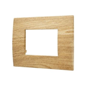 ETTROIT Placca Plastica 3P Colore Legno Scuro Serie Venus Compatibile Con Vimar Arke VA83305