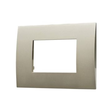 ETTROIT Placca Plastica Serie Venus 3P Colore Titanio Compatibile Con Vimar Arke VA83308