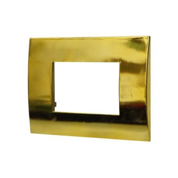 ETTROIT Placca Serie Venus 3P Plastica Colore Oro Lucido Compatibile Con Vimar Arke VA83312