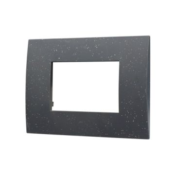 ETTROIT VA83324 Placca Plastica Serie Venus 3P Colore Nero Brillante Compatibile Con Vimar Arke