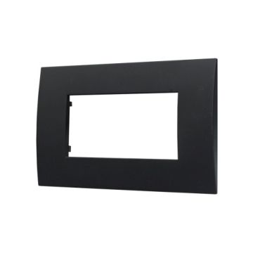 ETTROIT Placca Plastica Serie Venus 4P Colore Nero Compatibile Con Vimar Arke VA83402