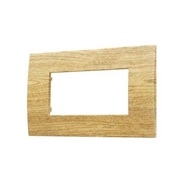 ETTROIT Placca 4 posti in Plastica Serie Venus 4P Colore Legno Scuro Compatibile Con Vimar Arke VA83405