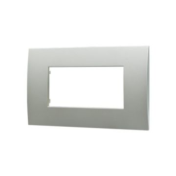 ETTROIT Placca 4P Plastica Serie Venus Colore Silver Compatibile Con Vimar Arke VA83406