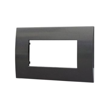 ETTROIT Placca Plastica Serie Venus 4P Colore Acciaio Scuro Compatibile Con Vimar Arke VA83407