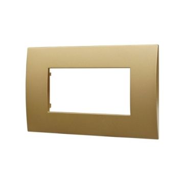 ETTROIT Placca 4p Plastica Serie Venus 4 posti Colore Oro Compatibile Con Vimar Arke VA83411