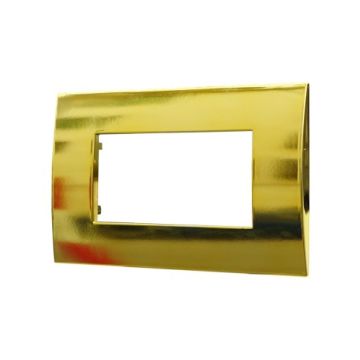 ETTROIT Placca Plastica 4P Colore Oro Lucido Compatibile Serie Venus Con Vimar Arke VA83412