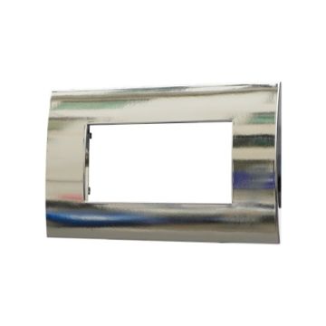ETTROIT Placca Plastica 4P Colore Cromato Lucido Compatibile Con Vimar Arke VA83413