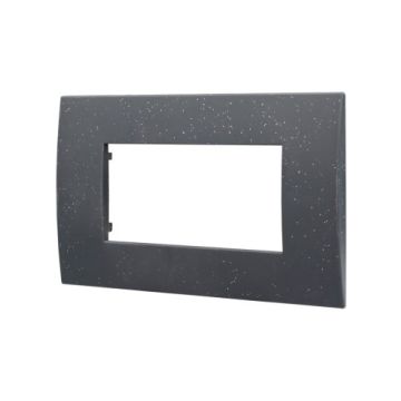 ETTROIT Placca 4p Plastica Serie Venus Colore Nero Brillante Compatibile Con Vimar Arke VA83424