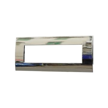 Ettroit VA83713 Placca serie Venus, 7 moduli, plastica, cromato, compatibile con serie Vimar Arkè