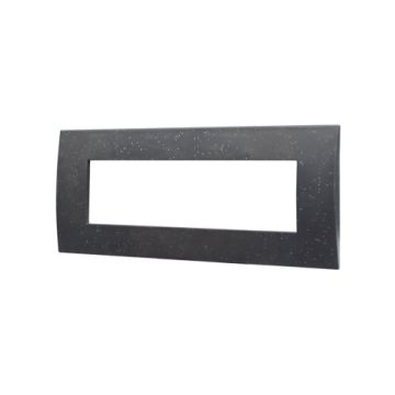 ETTROIT Placca Plastica Serie Venus 7P Colore Nero Brillante Compatibile Con Vimar Arke VA83724