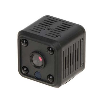 Micro WiFi IP box camera Tuya Smart Full HD 1080p 3.6mm with rechargeable battery motion detection push notifications with audio Micro SD slot plastic IP20