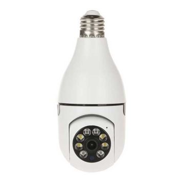 Tuya Smart WiFi PTZ IP Camera Bulb shape E27 Full HD 1080P 3.6mm Motion detection Push notifications with audio Micro SD slot Power 220V IP20