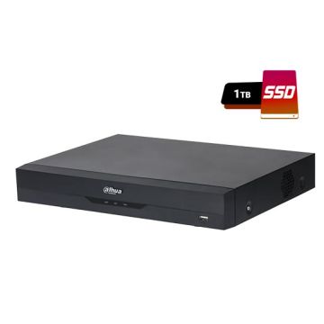 Dahua XVR5108HE-I3-1 Pro Series AI 1U WizSense Penta-brid 2K HD+ 8CH 5MP 5IN1 P2P SMD Plus Face Detection Alarm IVS IoT includes 1TB SSD